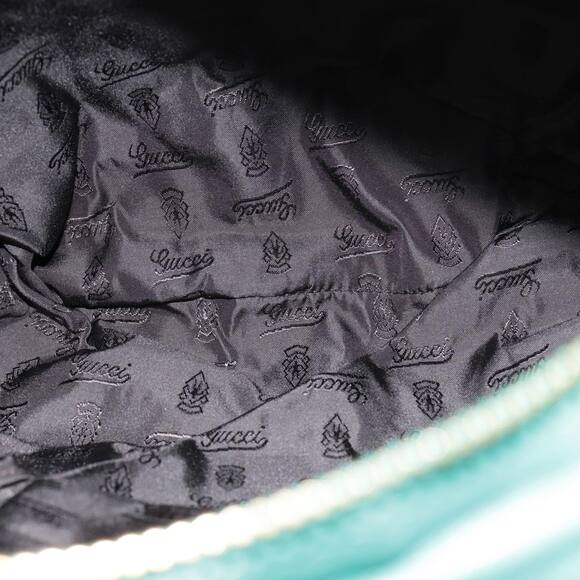 GUCCI Backpack Leather Green Gold - Picture 11 of 16